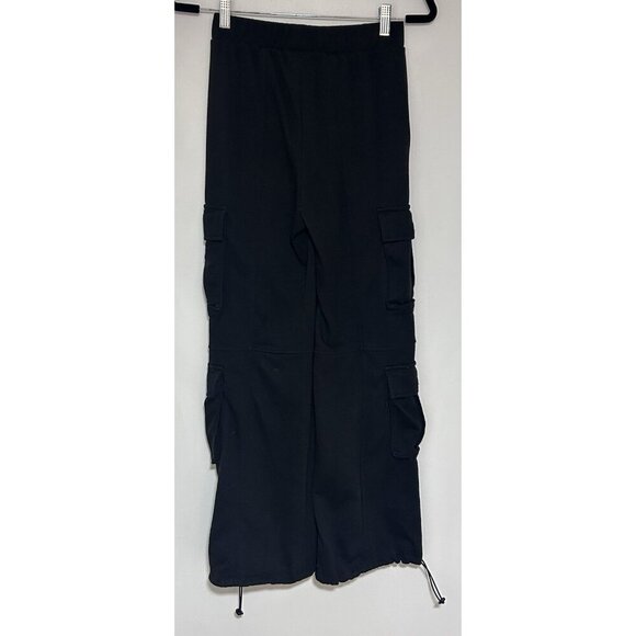 Lazy Sunday Black Cargo Jogger Sweatpants Women XS Drawstring Waist Comfort - Picture 2 of 7